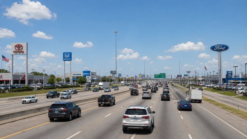Houston dealership pre purchase inspection - Katy Freeway franchise dealer corridor on I-10