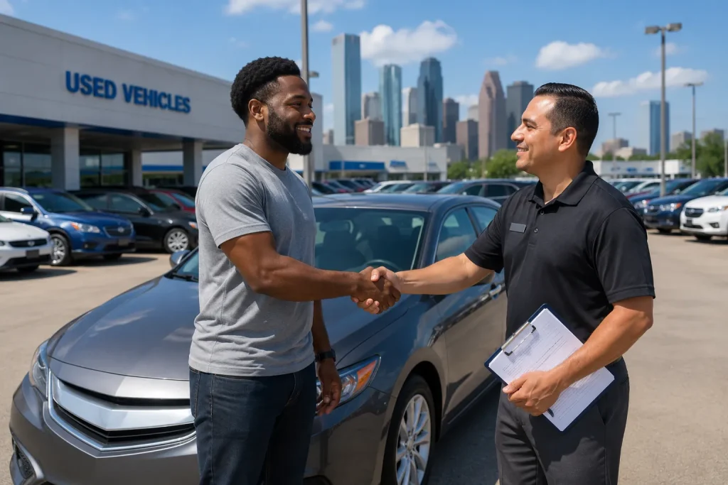 Houston used car dealership pre purchase inspection request - buyer agreeing terms with dealer